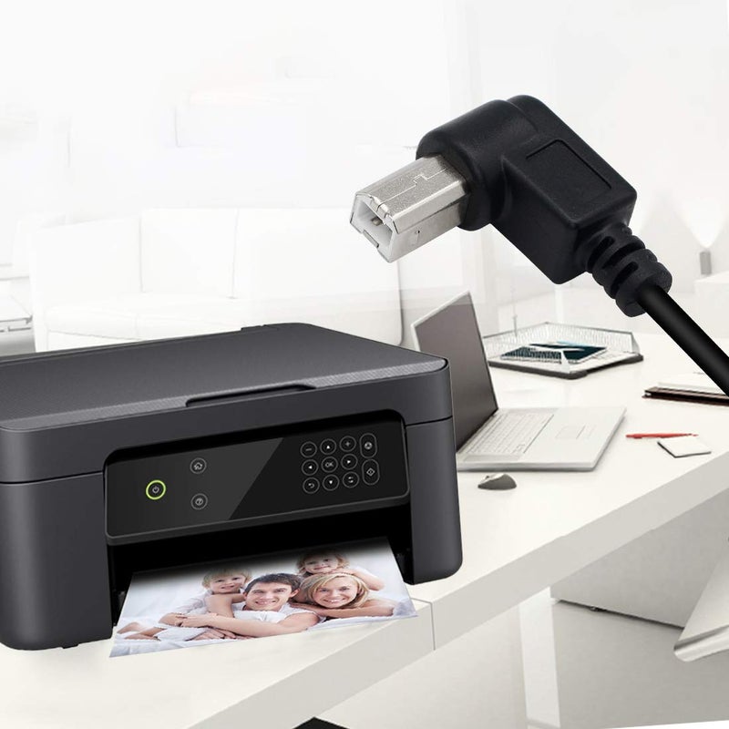 SinLoon 2-Pack USB 2.0 Type-B Printer Cable, 25cm, Black, Female-to-Male, PVC, 28AWG, Supports Printer, Scanner, Mobile HDD (Right 2) - Image 5